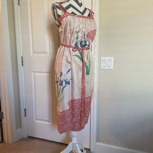 Hawaiian One of a Kind Handmade Silk Screened Dress Vintage Size 36-38 Bust